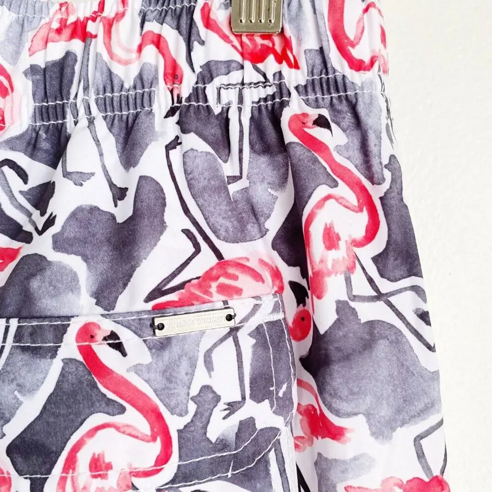 Vintage Summer Flamingo Mens Swim Shorts Size XXL